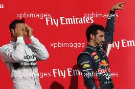 Lewis Hamilton (GBR), Mercedes AMG F1 Team and Daniel Ricciardo (AUS), Red Bull Racing  02.11.2014. Formula 1 World Championship, Rd 17, United States Grand Prix, Austin, Texas, USA, Race Day.