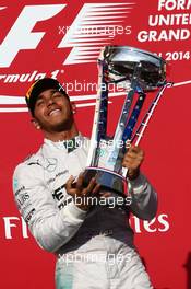 1st place Lewis Hamilton (GBR) Mercedes AMG F1. 02.11.2014. Formula 1 World Championship, Rd 17, United States Grand Prix, Austin, Texas, USA, Race Day.