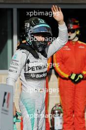 Nico Rosberg (GER) Mercedes AMG F1 celebrates his second position in parc ferme. 02.11.2014. Formula 1 World Championship, Rd 17, United States Grand Prix, Austin, Texas, USA, Race Day.