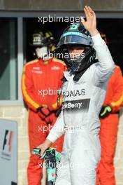 Nico Rosberg (GER) Mercedes AMG F1 ch second position in parc ferme. 02.11.2014. Formula 1 World Championship, Rd 17, United States Grand Prix, Austin, Texas, USA, Race Day.