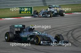 Nico Rosberg (GER) Mercedes AMG F1 W05. 02.11.2014. Formula 1 World Championship, Rd 17, United States Grand Prix, Austin, Texas, USA, Race Day.