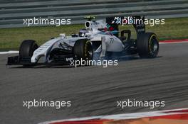 Valtteri Bottas (FIN) Williams FW36 locks up under braking. 02.11.2014. Formula 1 World Championship, Rd 17, United States Grand Prix, Austin, Texas, USA, Race Day.