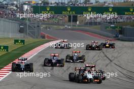 Nico Hulkenberg (GER) Sahara Force India F1 VJM07 at the start of the race. 02.11.2014. Formula 1 World Championship, Rd 17, United States Grand Prix, Austin, Texas, USA, Race Day.