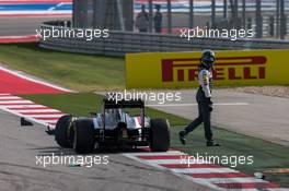 Adrian Sutil (GER) Sauber C33 crashed out of the race. 02.11.2014. Formula 1 World Championship, Rd 17, United States Grand Prix, Austin, Texas, USA, Race Day.