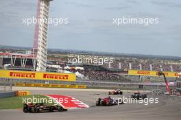 Romain Grosjean (FRA) Lotus F1 E22. 02.11.2014. Formula 1 World Championship, Rd 17, United States Grand Prix, Austin, Texas, USA, Race Day.