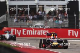 Daniel Ricciardo (AUS) Red Bull Racing RB10. 02.11.2014. Formula 1 World Championship, Rd 17, United States Grand Prix, Austin, Texas, USA, Race Day.