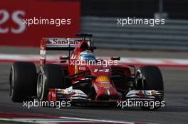 Fernando Alonso (ESP) Ferrari F14-T. 02.11.2014. Formula 1 World Championship, Rd 17, United States Grand Prix, Austin, Texas, USA, Race Day.