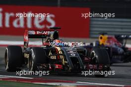 Romain Grosjean (FRA) Lotus F1 E22. 02.11.2014. Formula 1 World Championship, Rd 17, United States Grand Prix, Austin, Texas, USA, Race Day.