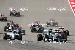 Nico Rosberg (GER) Mercedes AMG F1 W05 leads at the start of the race. 02.11.2014. Formula 1 World Championship, Rd 17, United States Grand Prix, Austin, Texas, USA, Race Day.