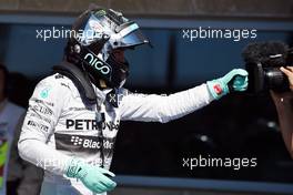 Nico Rosberg (GER) Mercedes AMG F1 celebrates his pole position in parc ferme. 01.11.2014. Formula 1 World Championship, Rd 17, United States Grand Prix, Austin, Texas, USA, Qualifying Day.