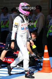 Jenson Button (GBR) McLaren in parc ferme. 01.11.2014. Formula 1 World Championship, Rd 17, United States Grand Prix, Austin, Texas, USA, Qualifying Day.