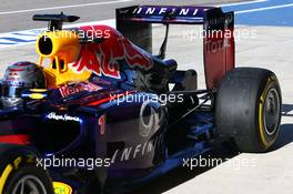 Sebastian Vettel (GER) Red Bull Racing RB10 - rear wing. 01.11.2014. Formula 1 World Championship, Rd 17, United States Grand Prix, Austin, Texas, USA, Qualifying Day.