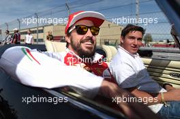 Fernando Alonso (ESP) Ferrari on the drivers parade. 02.11.2014. Formula 1 World Championship, Rd 17, United States Grand Prix, Austin, Texas, USA, Race Day.