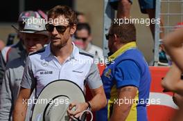 Jenson Button (GBR) McLaren on the drivers parade. 02.11.2014. Formula 1 World Championship, Rd 17, United States Grand Prix, Austin, Texas, USA, Race Day.