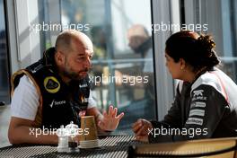 (L to R): Gerard Lopez (FRA) Lotus F1 Team Principal with Monisha Kaltenborn (AUT) Sauber Team Principal. 02.11.2014. Formula 1 World Championship, Rd 17, United States Grand Prix, Austin, Texas, USA, Race Day.