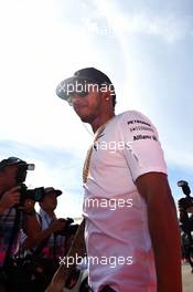 Lewis Hamilton (GBR) Mercedes AMG F1 on the drivers parade. 02.11.2014. Formula 1 World Championship, Rd 17, United States Grand Prix, Austin, Texas, USA, Race Day.