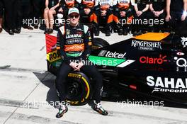 Nico Hulkenberg (GER) Sahara Force India F1 at a team photograph. 02.11.2014. Formula 1 World Championship, Rd 17, United States Grand Prix, Austin, Texas, USA, Race Day.