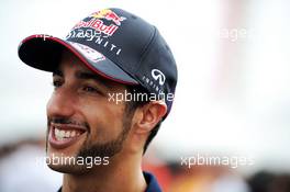 Daniel Ricciardo (AUS) Red Bull Racing with the media. 30.10.2014. Formula 1 World Championship, Rd 17, United States Grand Prix, Austin, Texas, USA, Preparation Day.