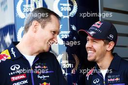 (L to R): Jonathan Wheatley (GBR) Red Bull Racing Team Manager with Sebastian Vettel (GER) Red Bull Racing. 30.10.2014. Formula 1 World Championship, Rd 17, United States Grand Prix, Austin, Texas, USA, Preparation Day.