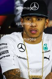 Lewis Hamilton (GBR) Mercedes AMG F1 in the FIA Press Conference. 30.10.2014. Formula 1 World Championship, Rd 17, United States Grand Prix, Austin, Texas, USA, Preparation Day.
