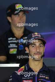 Daniel Ricciardo (AUS), Red Bull Racing and Sergio Perez (MEX), Sahara Force India at the FIA Press Conference 30.10.2014. Formula 1 World Championship, Rd 17, United States Grand Prix, Austin, Texas, USA, Preparation Day.