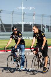 ltr Sergio Perez (MEX) Sahara Force India F1  rides the circuit with Gianpiero Lambiase (ITA) Sahara Force India F1 Engineer. 30.10.2014. Formula 1 World Championship, Rd 17, United States Grand Prix, Austin, Texas, USA, Preparation Day.