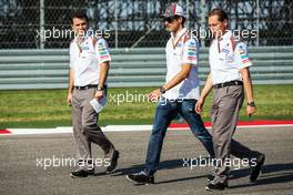 Adrian Sutil (GER) Sauber walks the circuit. 30.10.2014. Formula 1 World Championship, Rd 17, United States Grand Prix, Austin, Texas, USA, Preparation Day.