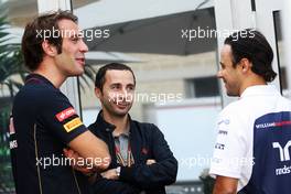 (L to R): Jean-Eric Vergne (FRA) Scuderia Toro Rosso with Nicolas Todt (FRA) Driver Manager and Felipe Massa (BRA) Williams. 30.10.2014. Formula 1 World Championship, Rd 17, United States Grand Prix, Austin, Texas, USA, Preparation Day.