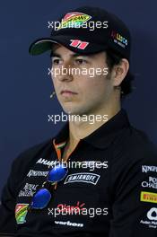 Sergio Perez (MEX), Sahara Force India at the FIA Press Conference 30.10.2014. Formula 1 World Championship, Rd 17, United States Grand Prix, Austin, Texas, USA, Preparation Day.