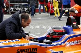 Gerhard Berger (AUT) and Lucas Auer (AUT) kfzteile24 Mücke Motorsport Dallara F312 – Mercedes 03.05.2014. FIA F3 European Championship 2014, Round 2, Race 1, Hockenheim, Germany