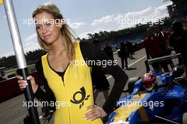 Gridgirl of John Bryant-Meisner (SWE) Fortec Motorsports Dallara F312 – Mercedes 04.05.2014. FIA F3 European Championship 2014, Round 2, Race 2, Hockenheim, Germany