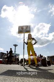 Gridgirl of Lucas Auer (AUT) kfzteile24 Mücke Motorsport Dallara F312 – Mercedes 04.05.2014. FIA F3 European Championship 2014, Round 2, Race 2, Hockenheim, Germany