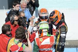 Esteban Ocon (FRA) Prema Powerteam Dallara F312 Mercedes, Antonio Fuoco (ITA) Prema Powerteam Dallara F312 Mercedes, Max Verstappen (NED) VAN AMERSFOORT RACING Dallara F312 Volkswagen 04.05.2014. FIA F3 European Championship 2014, Round 2, Race 3, Hockenheim, Germany