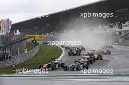 race start, Max Verstappen (NED) VAN AMERSFOORT RACING Dallara F312 Volkswagen and Antonio Fuoco (ITA) Prema Powerteam Dallara F312 Mercedes  16.08.2014. FIA F3 European Championship 2014, Round 9, Race 1, Nürburgring, Nürburg