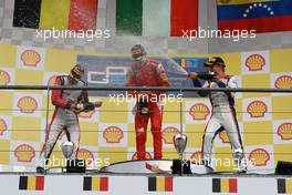 Race 1, 1st position Raffaele Marciello (ITA) Racing Engineering, 2nd position Stoffel Vandoorne (BEL) Art Grand Prix and 3rd position Johnny Cecotto Jr. (VEN) Trident 23.08.2014. GP2 Series, Rd 8, Spa-Francorchamps, Belgium, Saturday.
