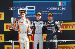 Race 1, 1st position Stoffel Vandoorne (BEL) Art Grand Prix, 2nd position Arthur Pic (FRA) Campos Racing and 3rd position Mitch Evans (NZL) RT Russian Time 06.09.2014. GP2 Series, Rd 09, Monza, Italy, Saturday.