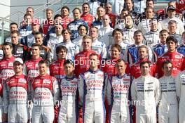 The drivers at a start of season group photograph. 18.04.2014. FIA World Endurance Championship, Round 1, Silverstone, England, Friday.