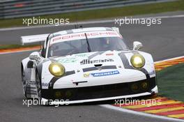 #92 Marco Holzer (GER) /  Frederic Makowiecki (FRA) - Porsche Team Manthey, Porsche 911 RSR. 02.05.2014. FIA World Endurance Championship, Round 2, Spa-Francorchamps, Belgium, Friday.