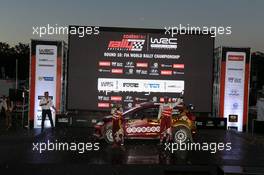 Podium WRC2; Nasser Al-Attiyah (QAT) Giovanni Bernacchini (ITA) Ford Fiesta RRC .  11-14.09.2014. World Rally Championship, Rd 10, Coates Hire Rally Australia, Coffs Harbour, New South Wales, Australia