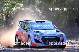 Thierry Neuville (BEL) Nicolas Gilsoul (BEL) Hyundai i20 WRC .  11-14.09.2014. World Rally Championship, Rd 10, Coates Hire Rally Australia, Coffs Harbour, New South Wales, Australia