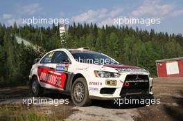 Massimilliano Rendina, Marlo Pizzuti (Mitsubishi Lancer Evo X, #33)  31.07-03.08.2014. World Rally Championship, Rd 8, Rally Finland, Jyvaskyla, Finland