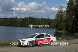 Massimilliano Rendina, Marlo Pizzuti (Mitsubishi Lancer Evo X, #33)  31.07-03.08.2014. World Rally Championship, Rd 8, Rally Finland, Jyvaskyla, Finland