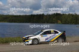 Giovanni Manfrinato (ITA) Carlo Pisano (ITA), Mitsubishi Lancer Evo X  31.07-03.08.2014. World Rally Championship, Rd 8, Rally Finland, Jyvaskyla, Finland