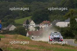 Dani Sordo (ESP) Marc Marti (ES), Hyundai I20 WRC, Hyundai Motorsport 21-24.08.2014. World Rally Championship, Rd 6, Rallye Deutschland, Trier, Germany.