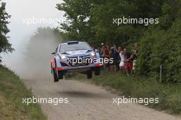Juho Hanninen, Tomi Tuominen (Hyundai i20 WRC,  #8 Hyundai Motorsport) 26-29.06.2014. World Rally Championship, Rd 7, Rally Poland, Mikolajki, Poland.
