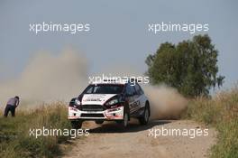 Ott Tanak (EST) Kuldar (EST), Ford Fiesta R5, M-Sport World Rally Team 26-29.06.2014. World Rally Championship, Rd 7, Rally Poland, Mikolajki, Poland.