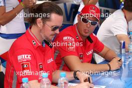   Autograph session,  James Thompson (GBR) Lada Granta 1.6T, LADA Sport Lukoil and Robert Huff (GBR) LADA Granta 1.6T, LADA Sport Lukoil   13.04.2014. World Touring Car Championship, Rounds 01 and 02, Marrakech, Morocco.