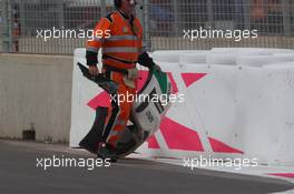   Race 1, Tiago Monteiro (POR) Honda Civic WTCC, Castrol Honda WTC Team, crash   13.04.2014. World Touring Car Championship, Rounds 01 and 02, Marrakech, Morocco.
