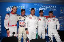   Qualifying, Press conference, (L-R) Tom Chilton (GBR) Chevrolet RML Cruze TC1, ROAL Motorsport, Franz Engstler (DEU) 320 TC, Liqui Moly Team Engstler, Yvan Muller (FRA) Citroen C-ElysÃ©e WTCC, Citroen Total WTCC, JosÃ© Maria Lopez (ARG) Citroen C-ElysÃ©e WTCC, Citroen Total WTCC and SÃ©bastien Loeb (FRA) Citroen C-ElysÃ©e WTCC, Citroen Total WTCC   12.04.2014. World Touring Car Championship, Rounds 01 and 02, Marrakech, Morocco.