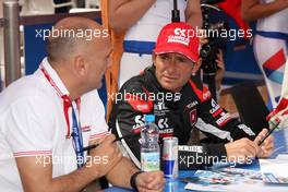   Autograph session, Gabriele Tarquini (ITA) Honda Civic WTCC, Castrol Honda WTC Team and Gianni Morbidelli (ITA) Chevrolet RML Cruze TC1, ALL-INKL_COM Munnich Motorsport   13.04.2014. World Touring Car Championship, Rounds 01 and 02, Marrakech, Morocco.